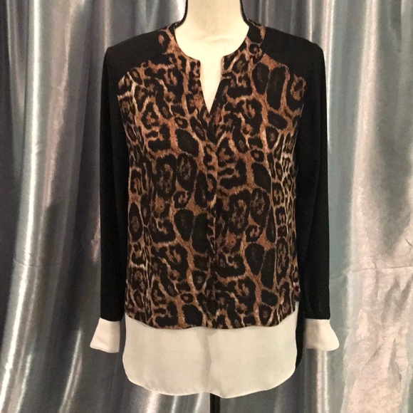 Leopard Print Contemporary Blouse - Picture 1 of 5